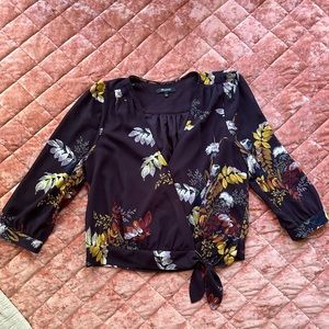 Madewell Blooming Oasis cropped wrap top